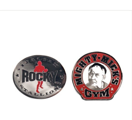 ROCKY Movie Sylvester Stallone 45th  PIN SET X2 Pin Badges Boxing Merch Gift1
