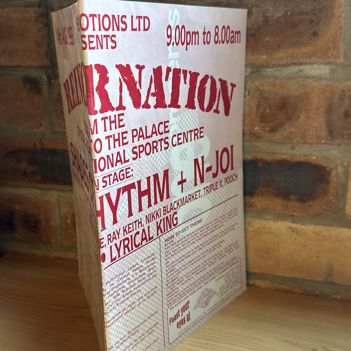 Rave Flyer Reincarnation 14th Aug 1993 Crystal Palace London 691 Promotions2