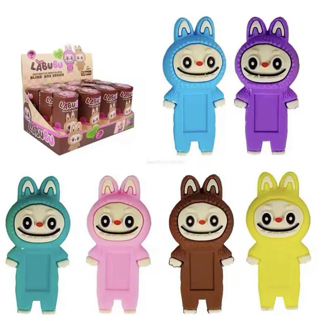 Hot 12pcs Labubu Blind Box Cute Anime Figures Model Whole Box Set Of 12 Gifts