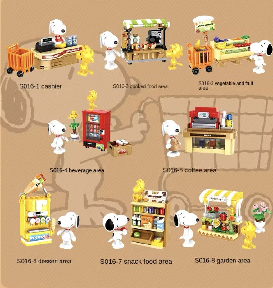 Peanuts Snoopy Supermarket Blocks box ‘ Fruit And Veg ‘ Bricks Set Gift3