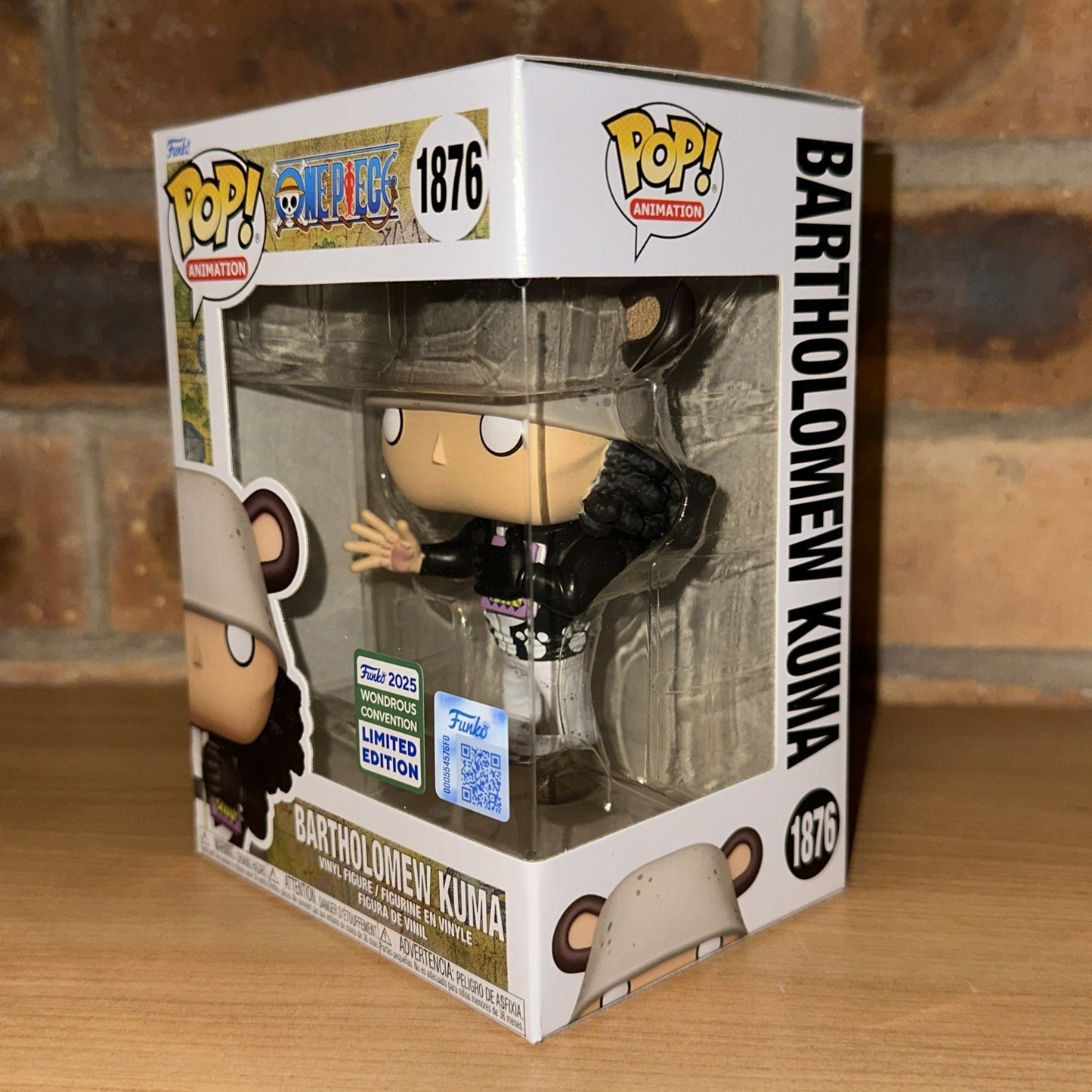 WonderCon 2025 Bartholomew Kuma ONE PIECE Funko Pop New Style Con Sticker Ltd Ed