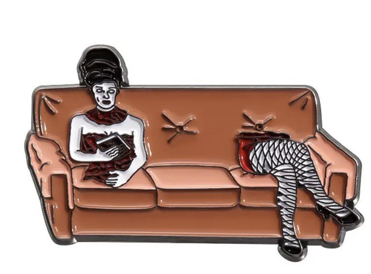 Beetlejuice 4 Pc Pin badge Set Sofa , Tv , Heart & Carton Set Movie Horror1