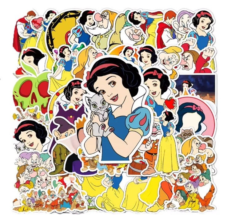 Snow White and The Seven Dwarfs Themed Set of 50 Stickers Disney Gift1