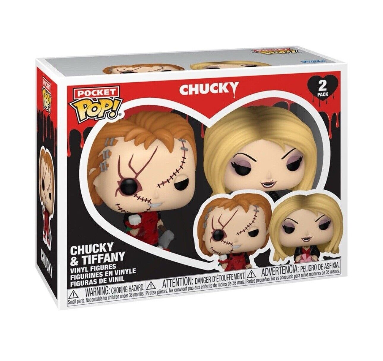 Funko Child's Play Chucky & Tiffany & Wicked Set Glinda Valentine Pocket 2 Pk