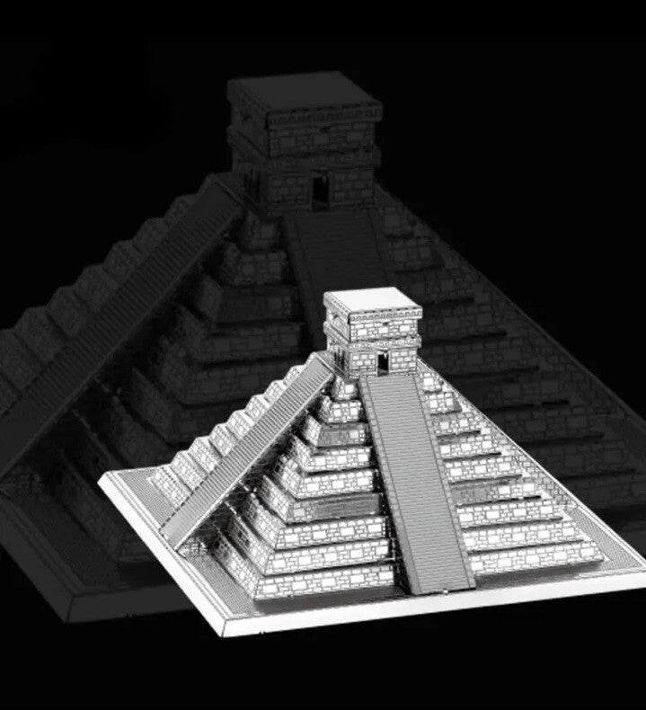 Metal Model Mayan Pyramid 3D Laser Cut Sheet Metal Model DIY Kit Hobby Gift3