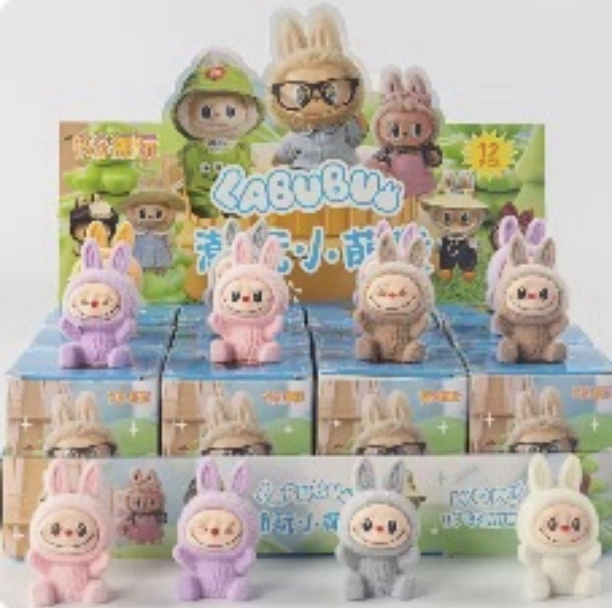 1x Cute Mini Labubu Flocked The Monsters Figure Macron Party Bag Gift1