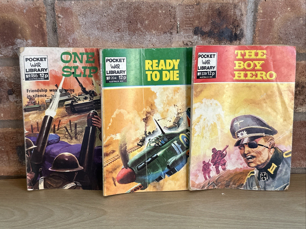 Pocket War Library (in pictures) bundle / job lot of 3 comics # 229 204 1861