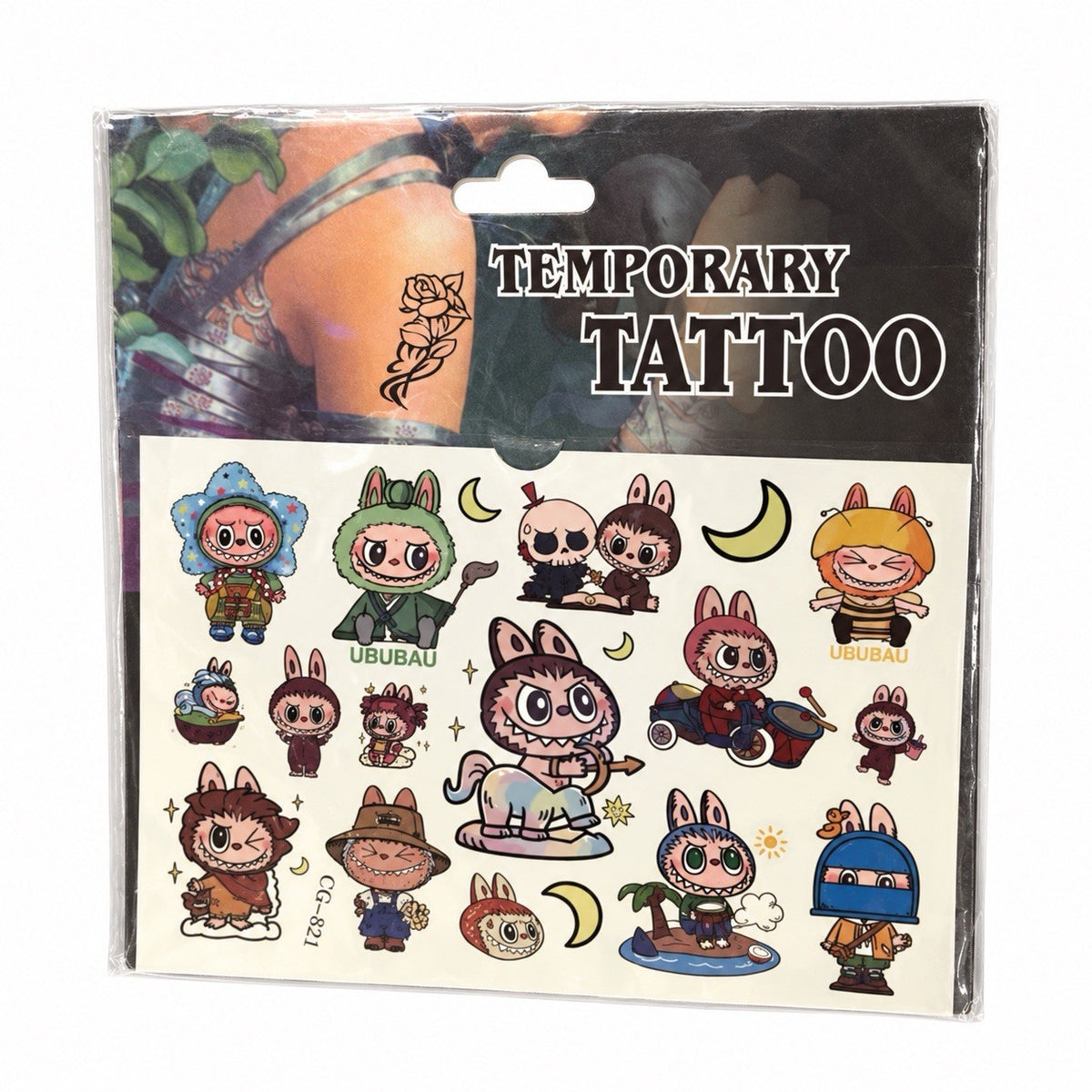 labubu Temporary tattoo Transfers x15 Summer Gift Set Party Bag Stickers0