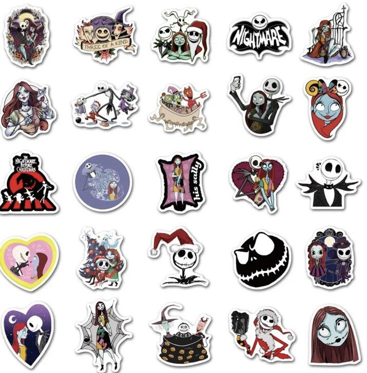 50x Nightmare Before Christmas Stickers Laptop Case Skateboard  UK NBC Gift1
