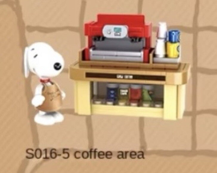 Peanuts Snoopy Supermarket Blocks box ‘ Coffee House  ‘ 8 To Collect Set Gift0