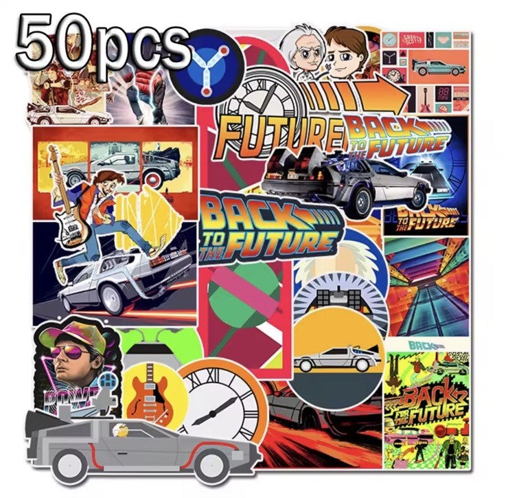 50pcs Back to the Future 80s Science Fiction Stickers BTTF Doc Brown Marty McFly1