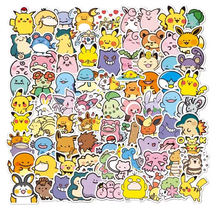 50 POKÉMON STICKERS BRAND NEW UK SELLER PIKACHU CHARIZARD BULBASAUR SQUIRTLE0