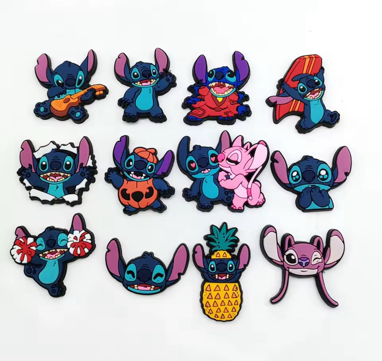 12PCS Kids Clogs Accessories Lilo And Stitch Croc Shoe Charms Mega Value Bundle