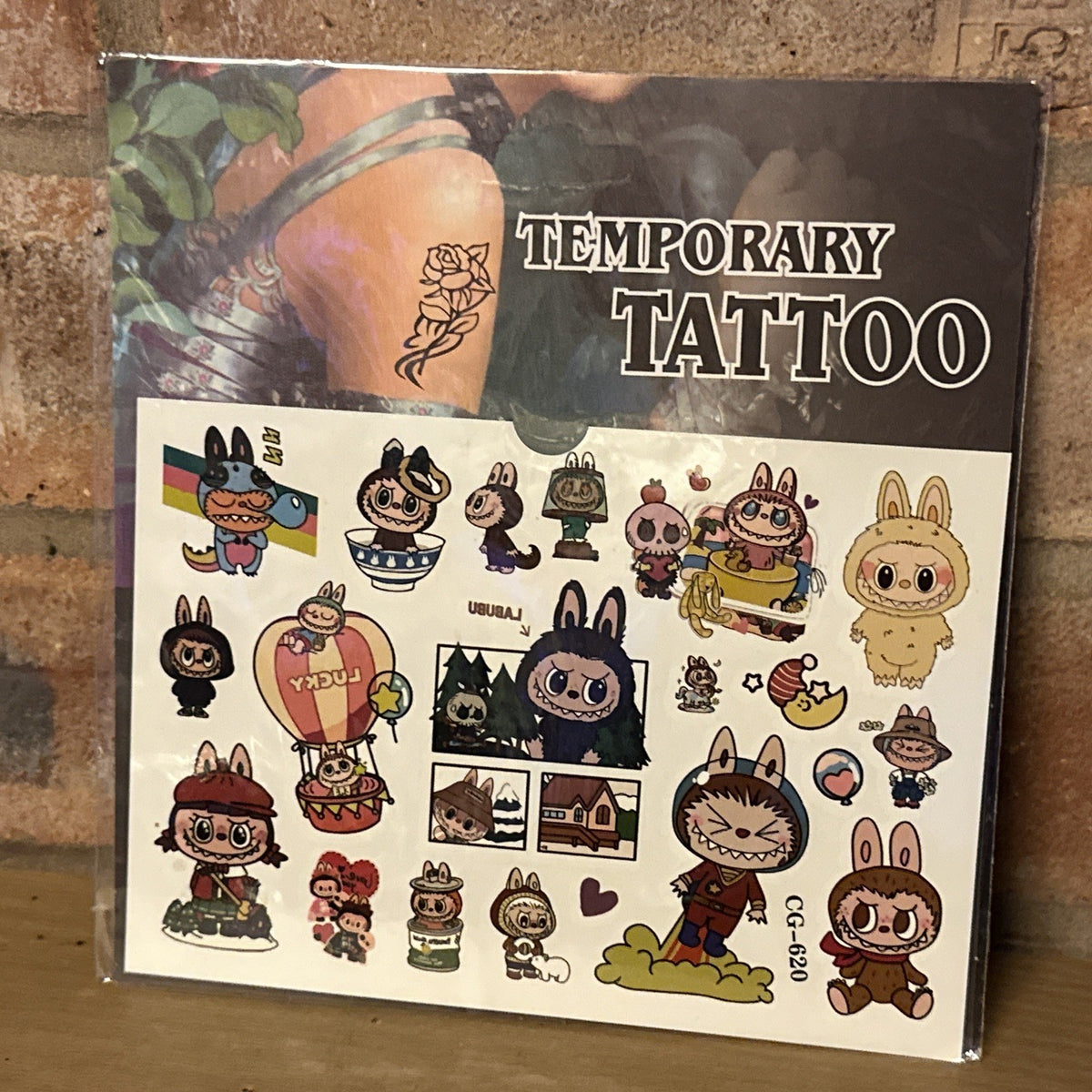 labubu Temporary tattoo Transfers x20 Summer Gift Set Party Bag Stickers Rainbow1