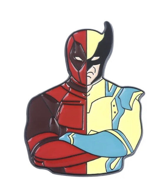 4.3CM Deadpool Wolverine BFF Metal Pin Badge Lapel Brooch Enamel Pin2