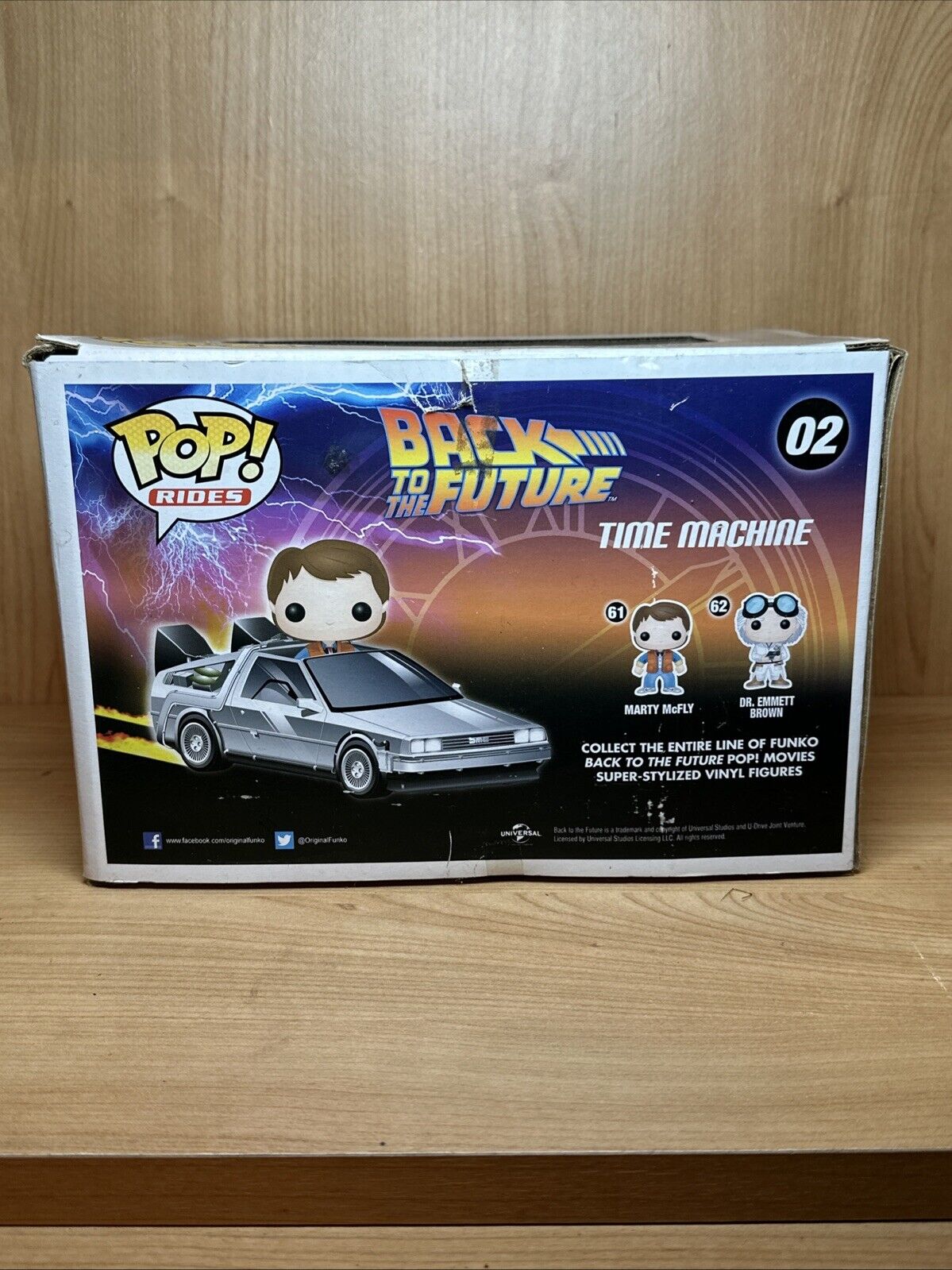 Funko Pop! Back To The Future Time Machine #02 DeLorean Rare Rides Tatty Box