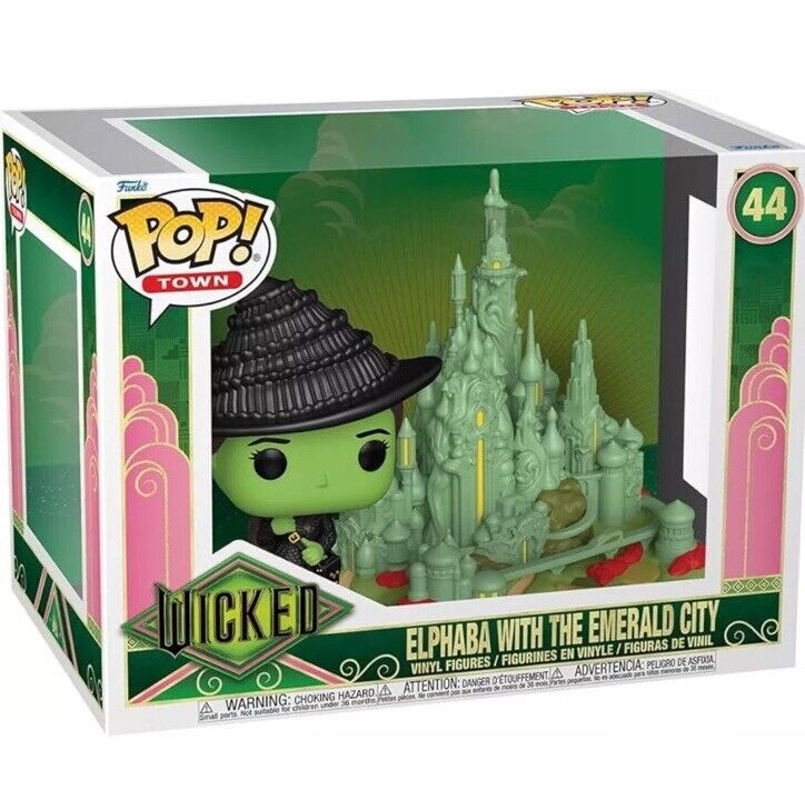 Funko Pop! Town: Wicked - Elphaba with The Emerald City # 44 In Stk NOW