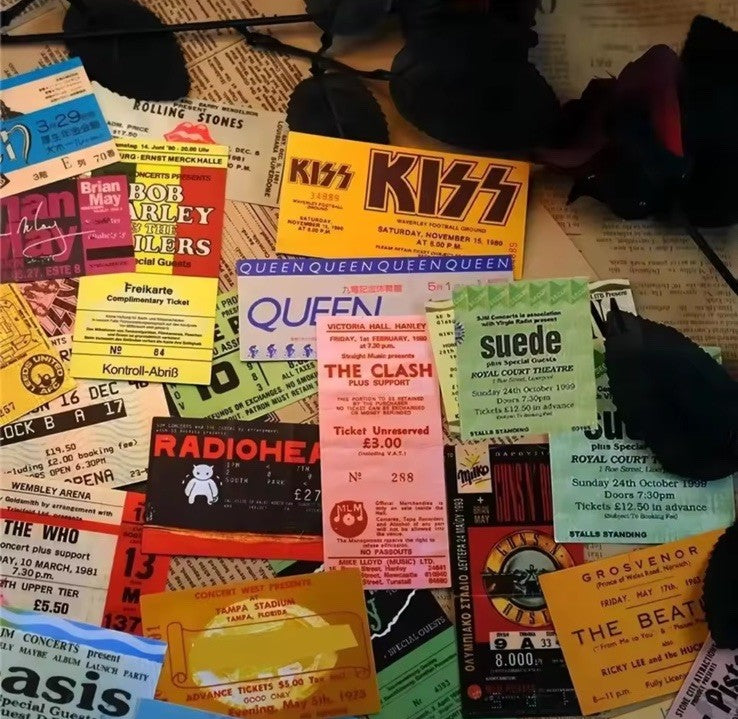 43 Retro Rock Tickets Tour Replica Souvenir Ticket Stubs Display Scrapbook1