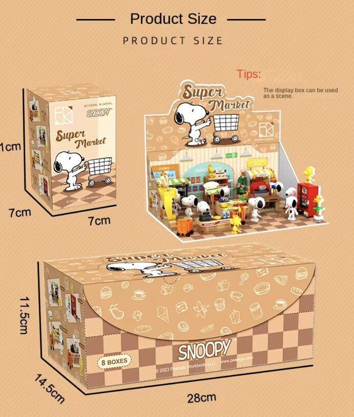 Peanuts Snoopy Supermarket Blocks box ‘ Coffee House  ‘ 8 To Collect Set Gift2