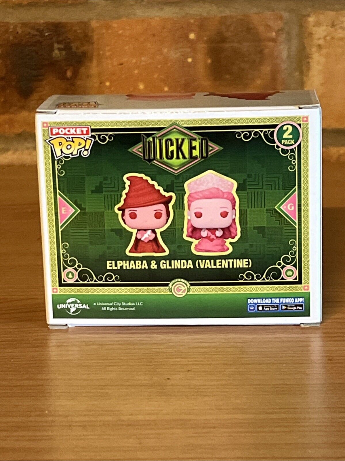 Funko Wicked (2024) Elphaba & Glinda Valentine Pocket Pop Vinyl 2-Pack In Stock