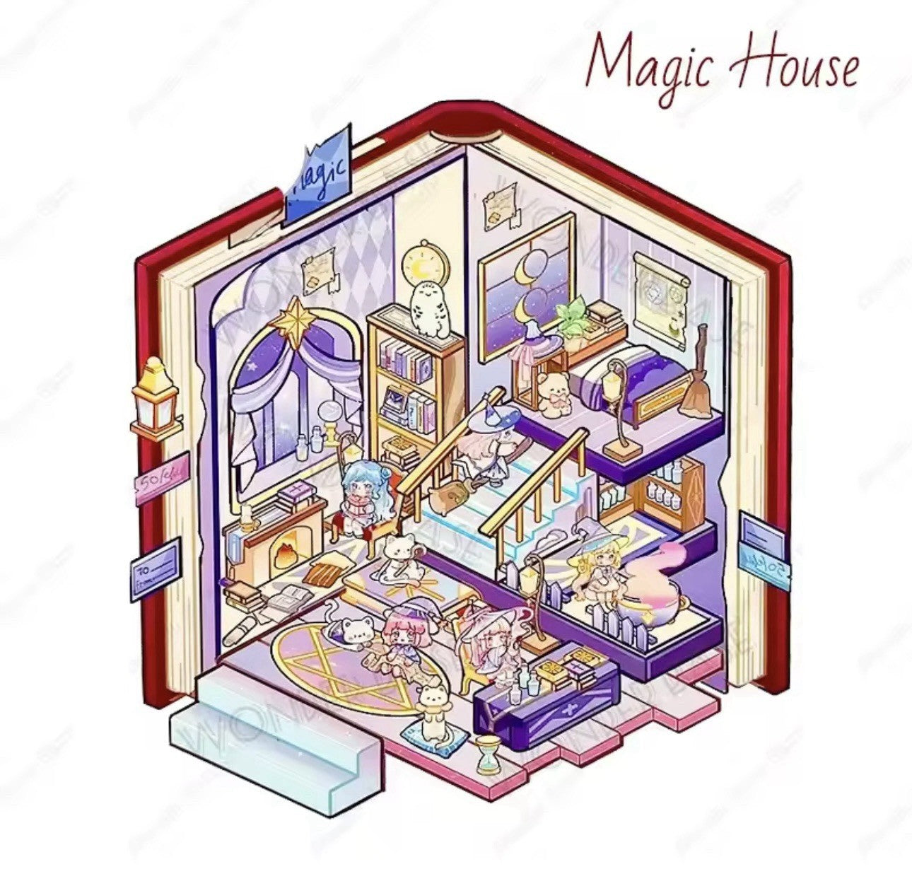 NEW 8Pc Mega Scenes DIY Cartoon 3D Landscape Sticker Book Sticker Festival Gift