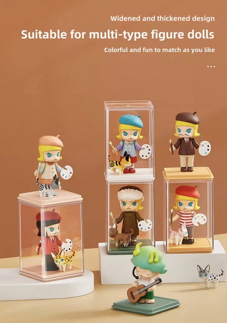 Set Of 6 Storage Box Cartoon Doll Popmart Blind Box Display Case Dust Miniso2