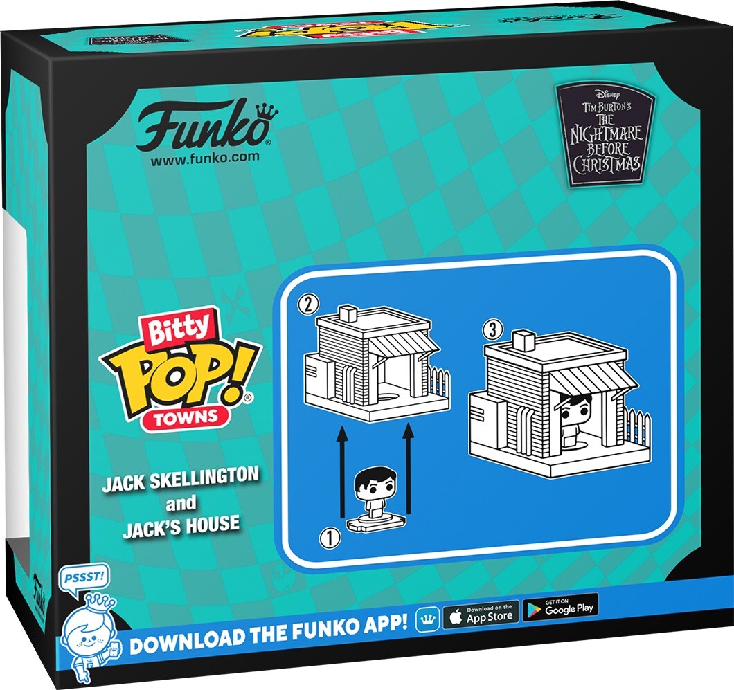 BITTY POP TOWN JACK SKELLINGTON & JACK'S HOUSE Nightmare Before Xmas NBC9