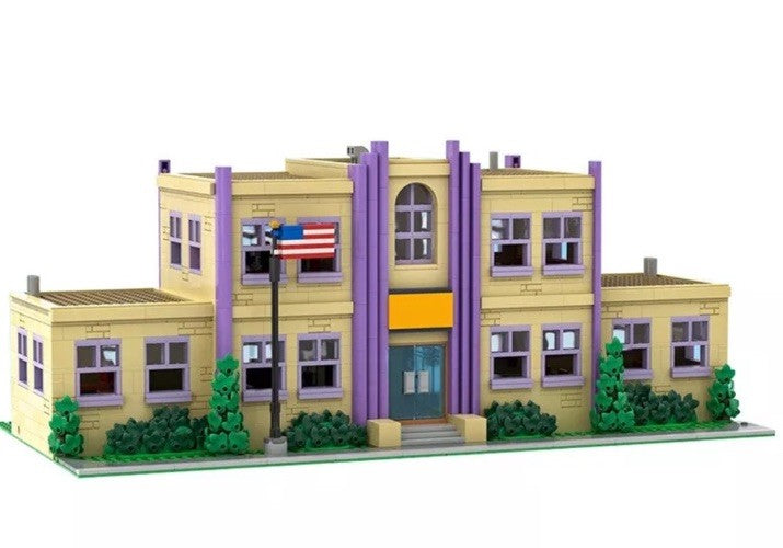 MOC The Simpsons Springfield Elementary School Modular Building Blocks 2724 PCS