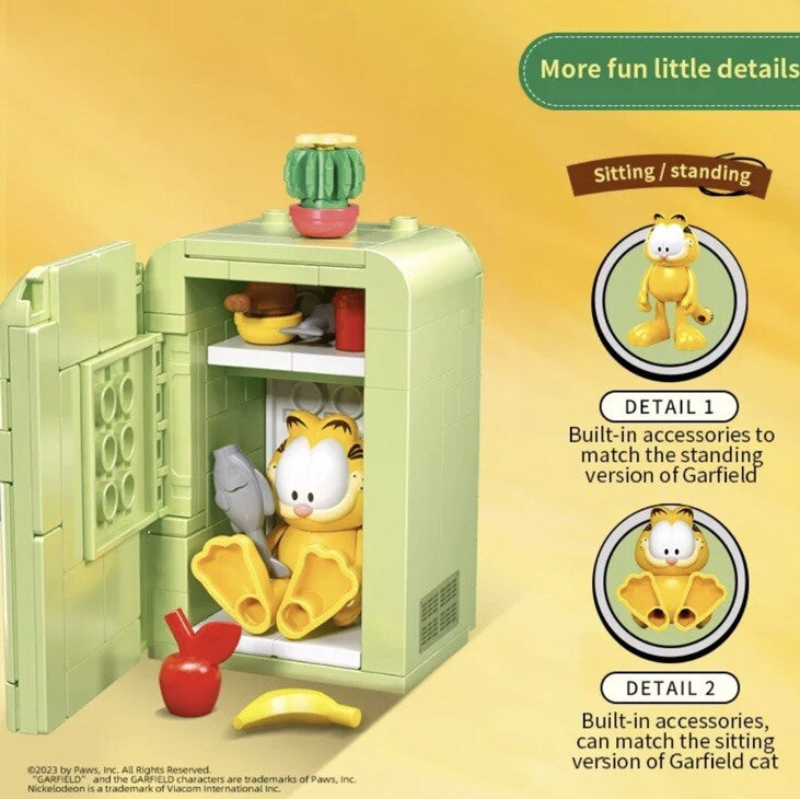 Cartoon Garfield ‘ Popcorn ‘ Television Building Block Brick Toys Cat Bricks3