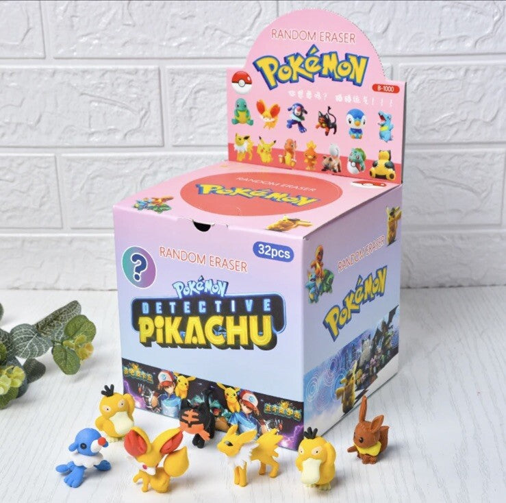 Pokemon eraser bundle x1 blind bag kids party bag gift Rubber Anime Xmas1