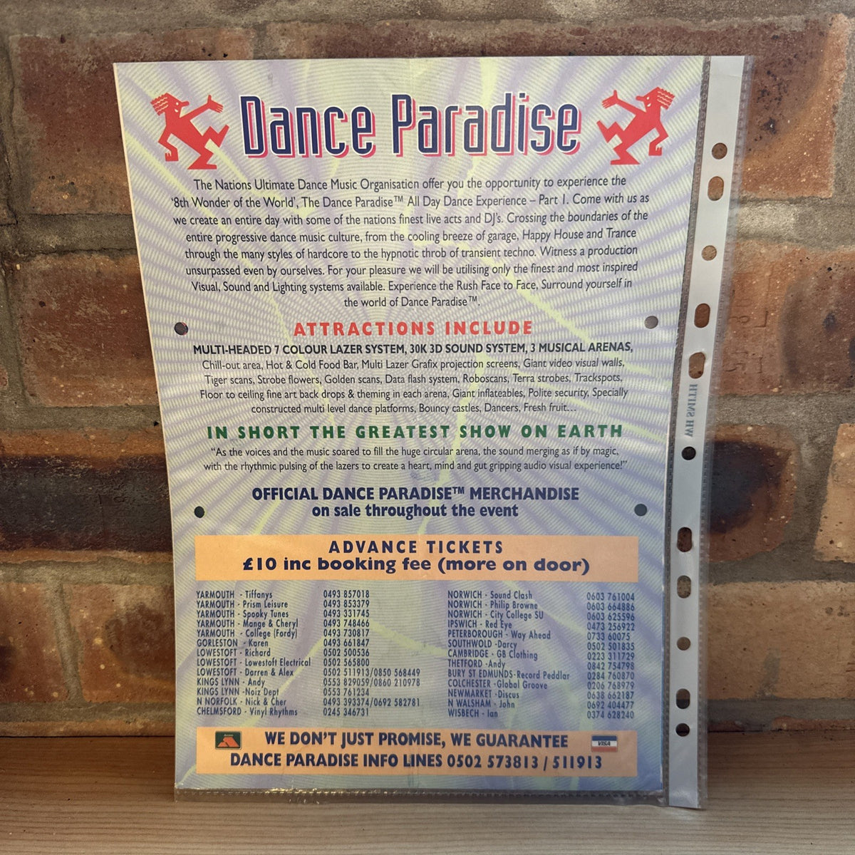 Rave Flyer Dance Paradise 30th May 1994 12 Hr Special Tiffany’s Gr Yarmouth1