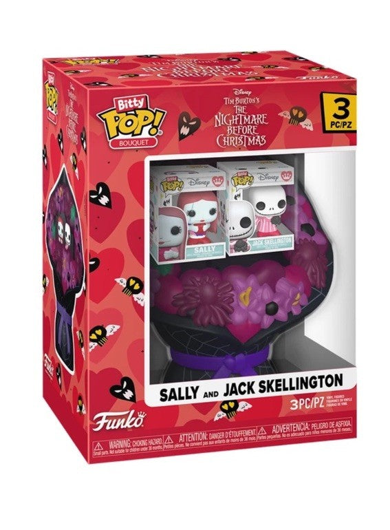 FUNKO Bitty Pop! NBC Bouquet Sally & Jack Skellington Valentine Collect Set1