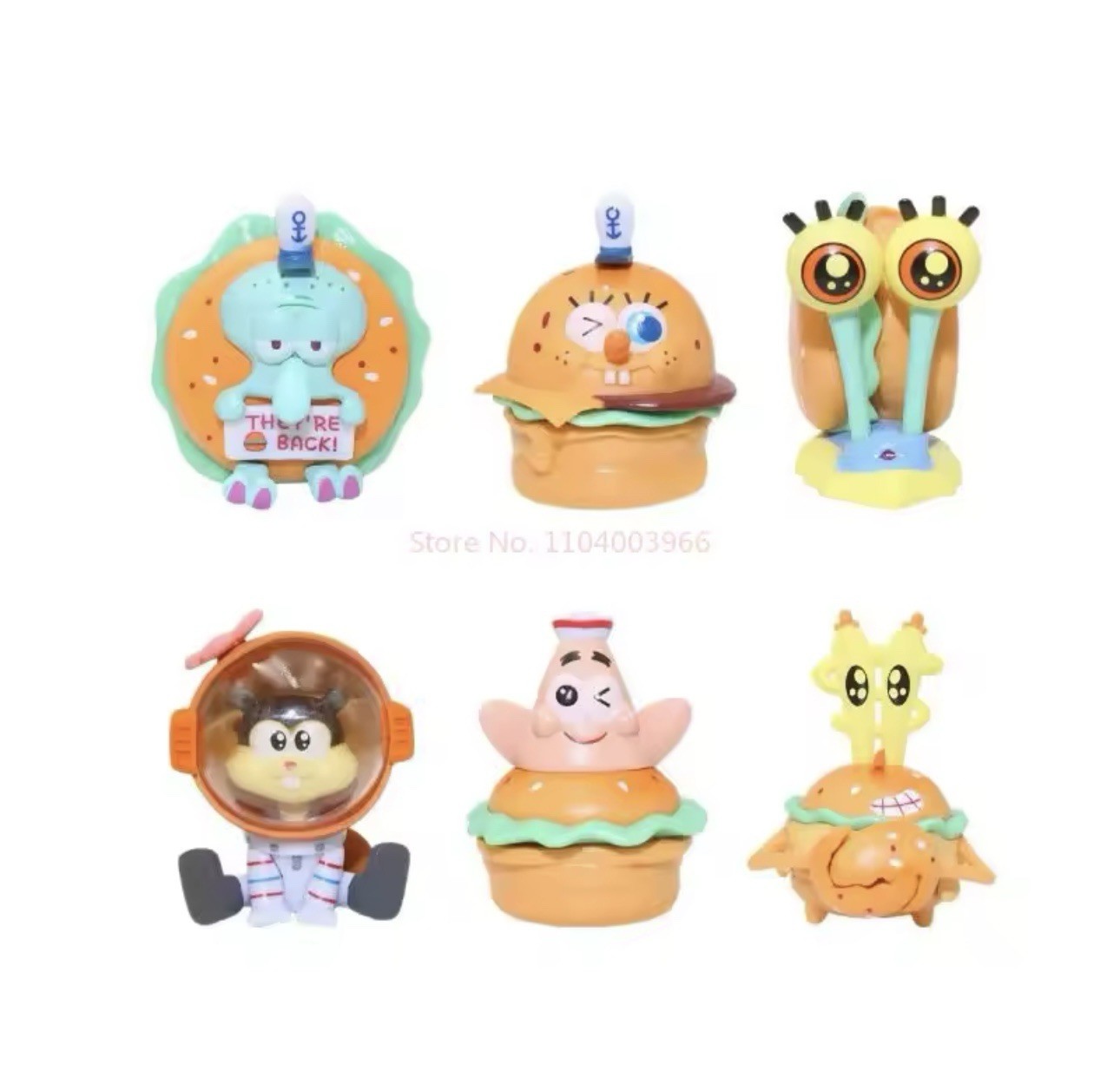 Spongebob Squarepants McDonald’s Burger COMPLETE SET Of 6 Blind Box Figure