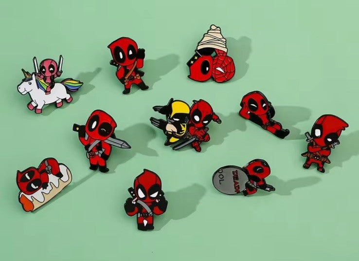 9x Disney Deadpool Pin Badges Badge Set Movie Gift Set Wolverine Superhero0