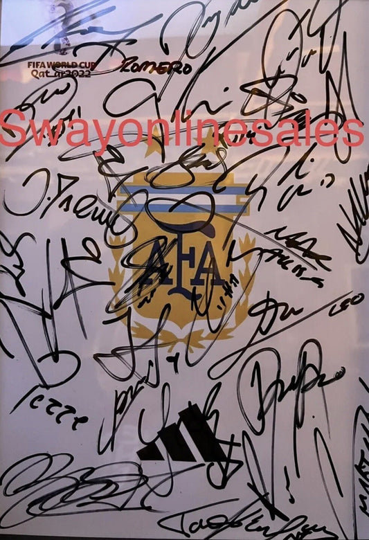 Argentina 2022 FIFA World Cup Squad Signed Photo Glossy Print Messi Poster A40