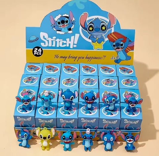 4x Stitch Characters Blind Box Figure Toy Gift Collect Set Keychain Party Bag