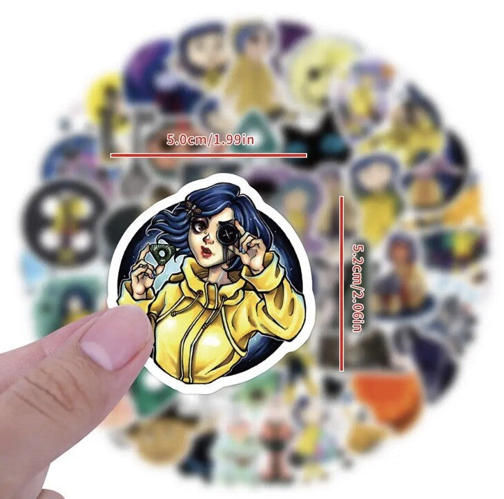 60 PC Coraline The Secret Door Movie Stickers Laptop Decal Graffiti Hydro Anime2