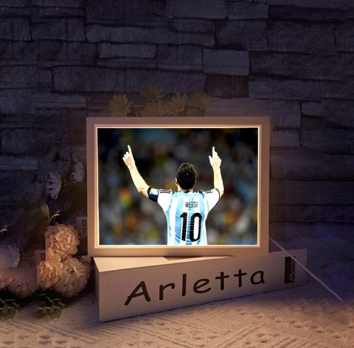 Messi argentina FIFA World Cup Light Up Picture Frame LED soccer Night Light0