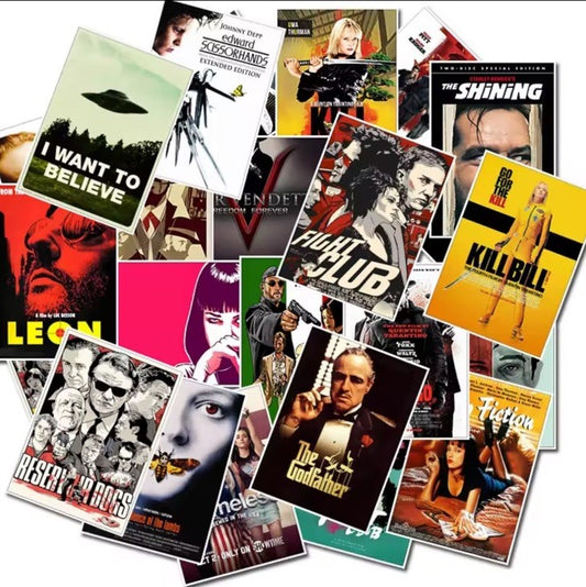 25x Cult Movie Poster Sticker Pack Classic Movies Stickers Scrapbook Gift0