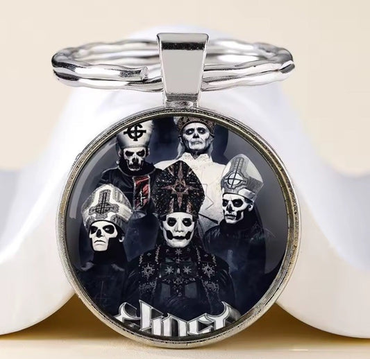 Ghost Bc Necklace B&W Band Pope Emeritus Symbol Crucifix Picture Keyring Key