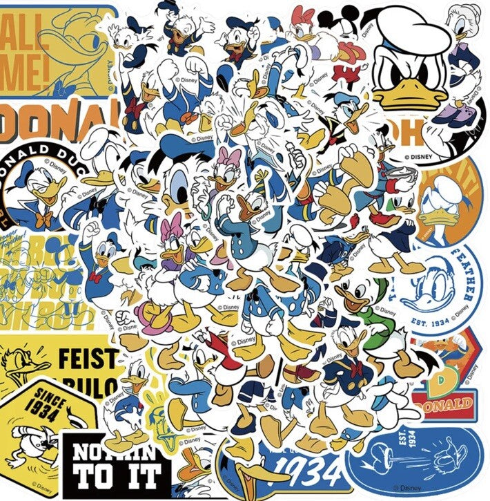 50pcs Disney Donald Duck Daisy Duck Cartoon Waterproof Stickers Car Decals4