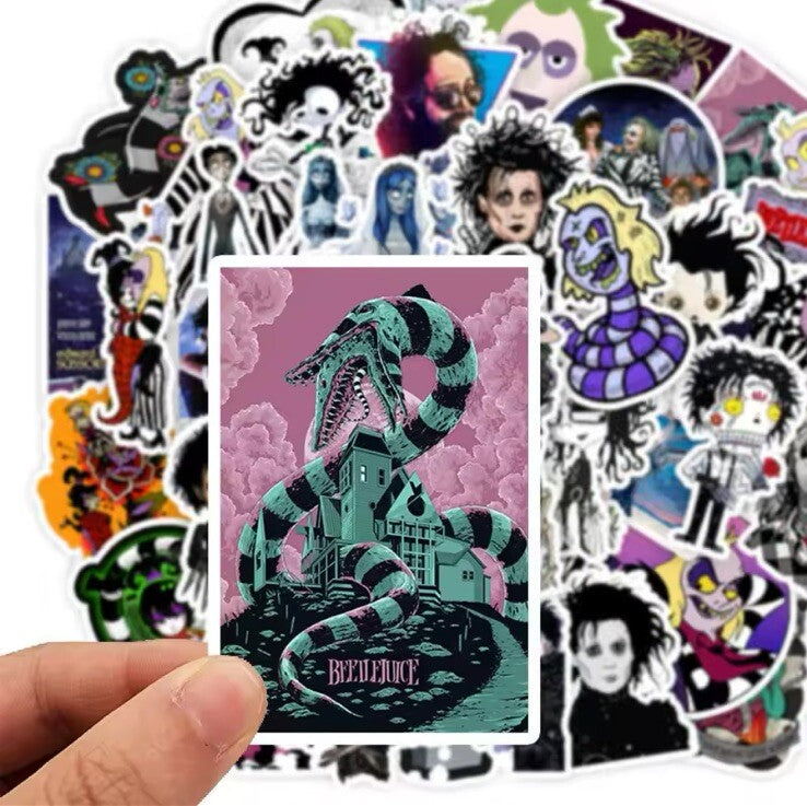 x50 Tim Burton Movie Stickers Beetlejuice Scissorhands Nightmare Before Gift1