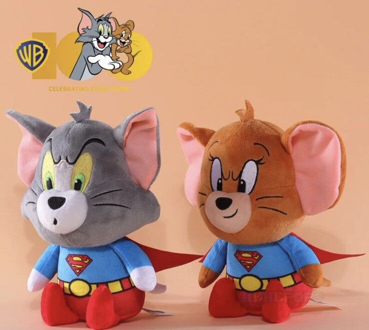 2x DC Tom and Jerry x Superman 21cm In Superman Suit Plush Cartoon WB Clark1