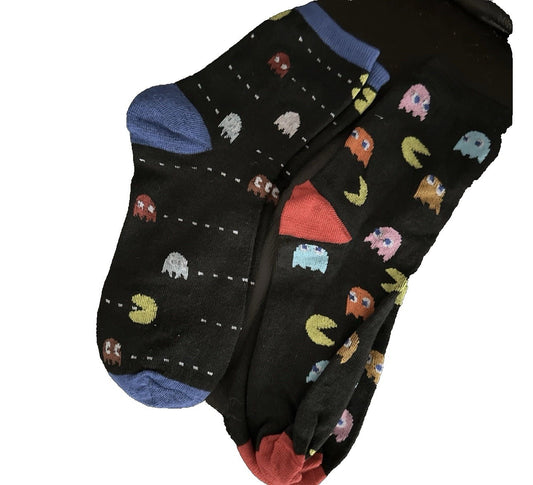 2x Funky Socks Pac-Man Ghosts - Cotton UK 4-10 One Size 37-450
