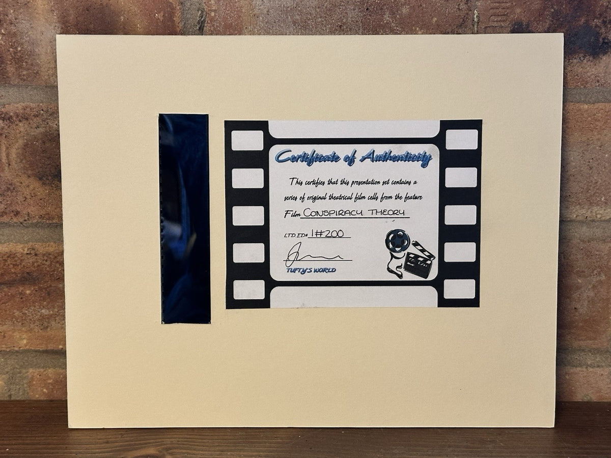 Conspiracy Theory Movie original 35mm film cells 8x10 Gift Mounted 1/200 COA3