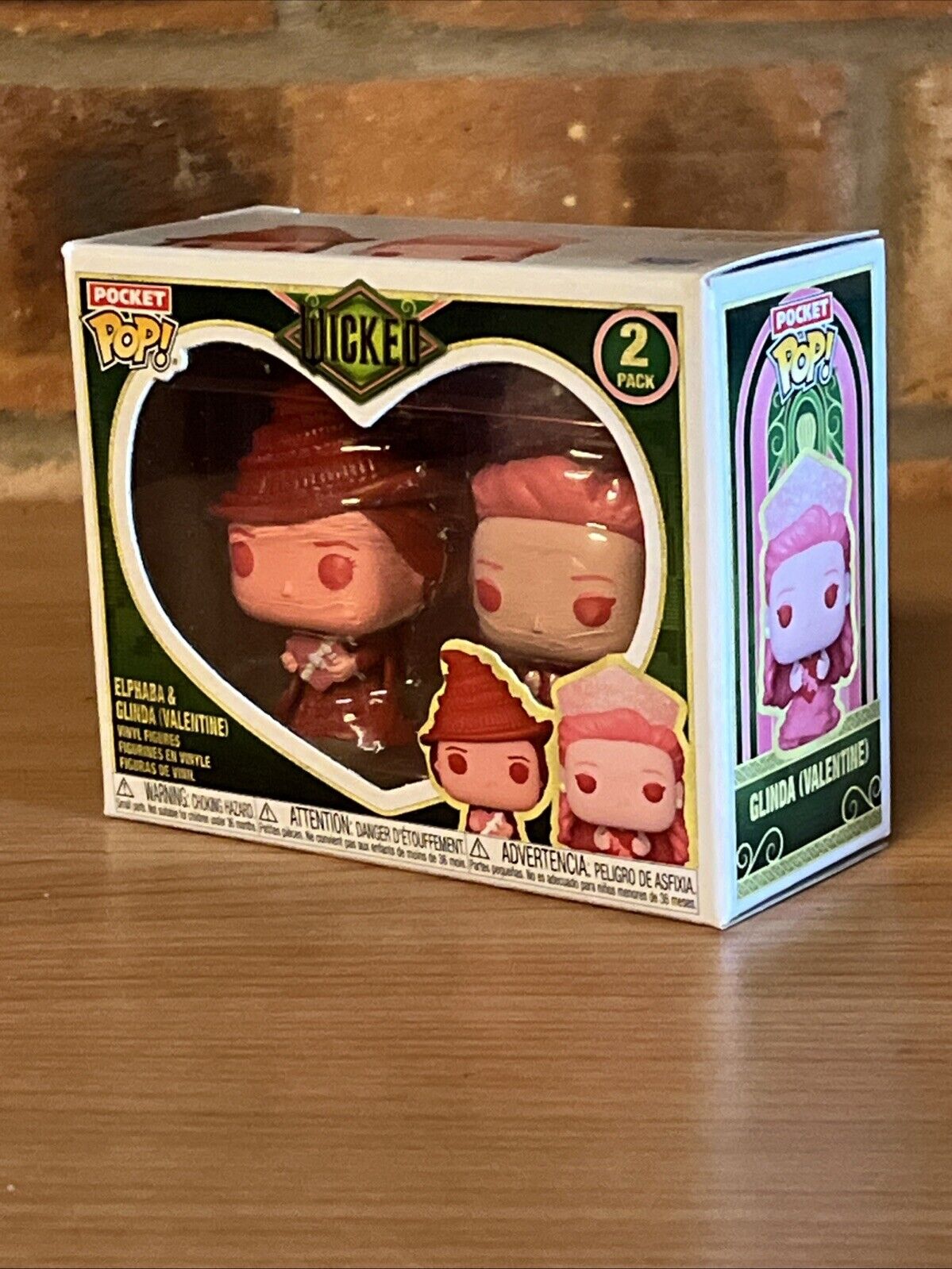 Funko Wicked (2024) Elphaba & Glinda Valentine Pocket Pop Vinyl 2-Pack In Stock