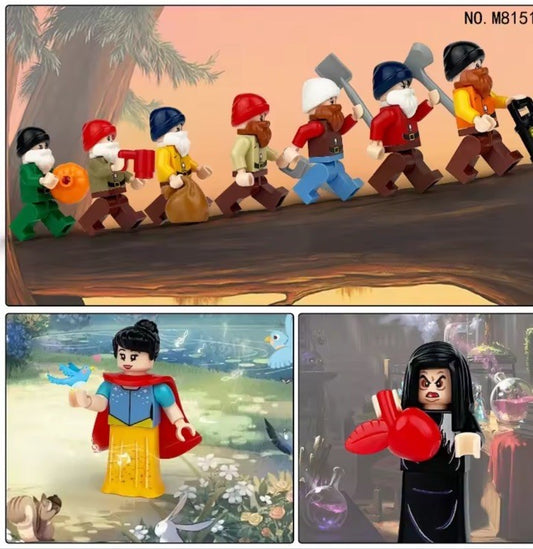 Snow White and the Seven Dwarfs Brick Moc  minifigures Classic Disney