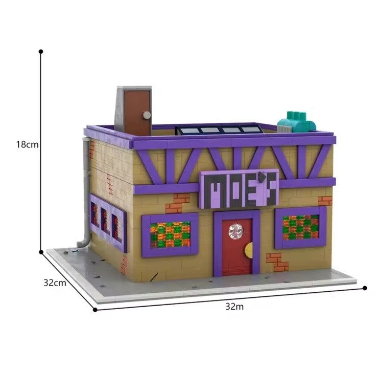 MOC The Simpsons Moe's Tavern Building Blocks 1736PCS Architecture Kit In Stock