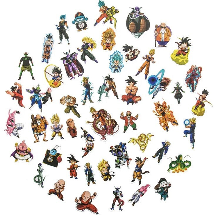 10x Dragon Ball Stickers Anime Stickers Goku Vegeta Super Saiyan Party Gift Bag4