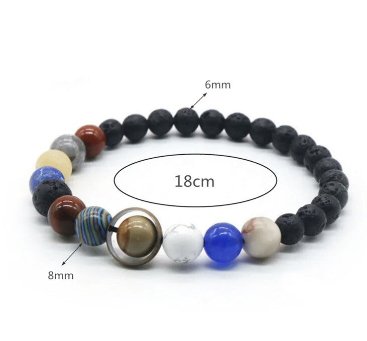 Chakra Space  Planets Bracelet Natural Healing Solar System Bracelet Galaxy1